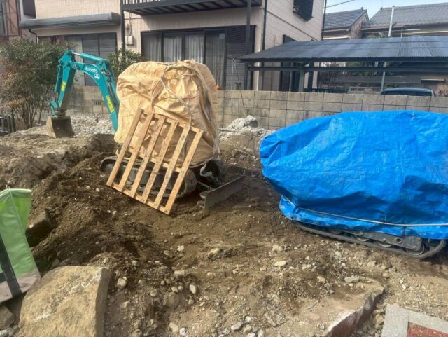 桑名市佛眼院　永代供養墓工事　⑫無縁塚解体